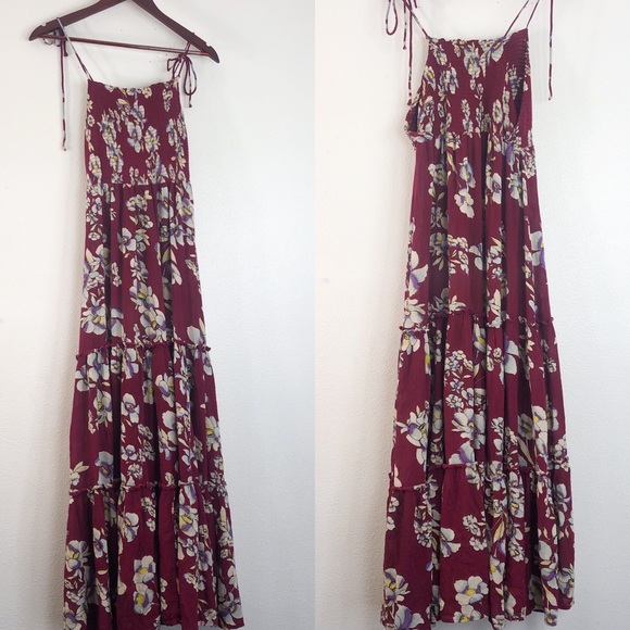 Free People Red Floral Boho Maxi Dress - Picture 4 of 8